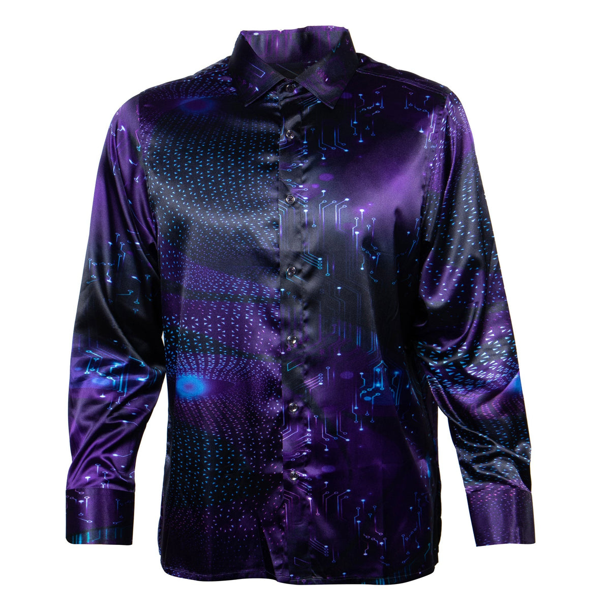 Prestige Violet Matrix Button Up Shirt - Dudes Boutique