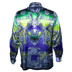 Prestige Purple & Green Dimensions Button Up Shirt - Dudes Boutique