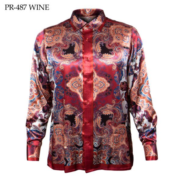 Prestige Wine Paisley Button Up Shirt - Dudes Boutique
