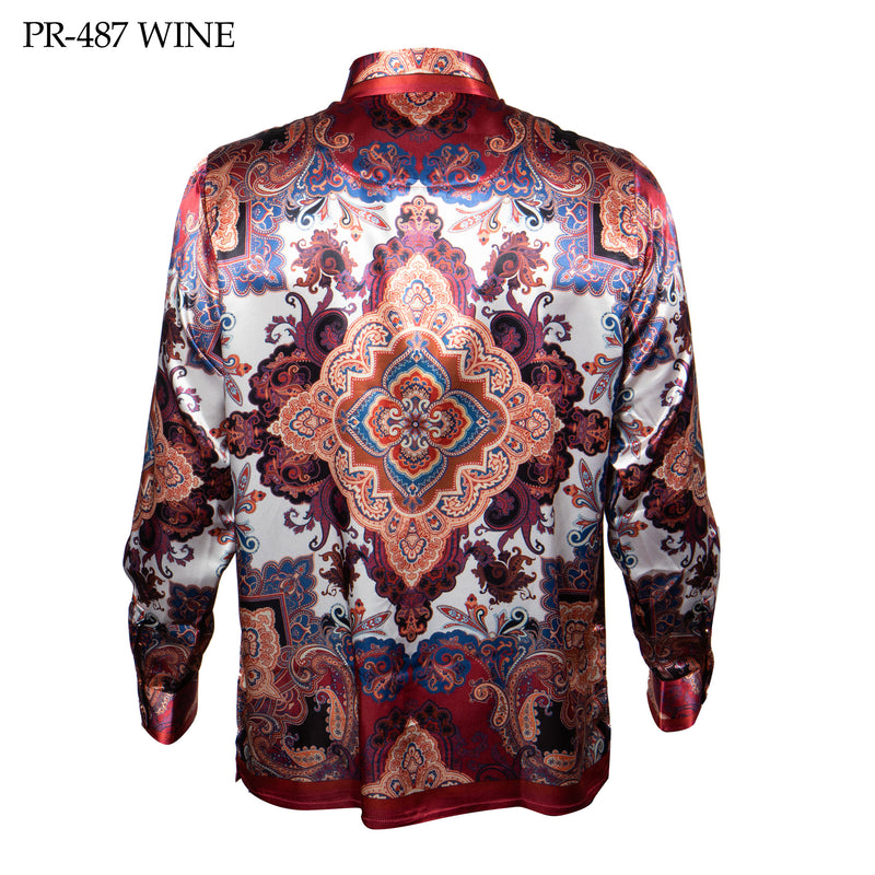 Prestige Wine Paisley Button Up Shirt - Dudes Boutique