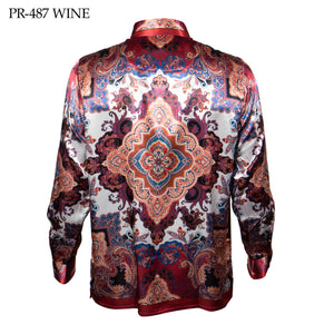 Prestige Wine Paisley Button Up Shirt - Dudes Boutique