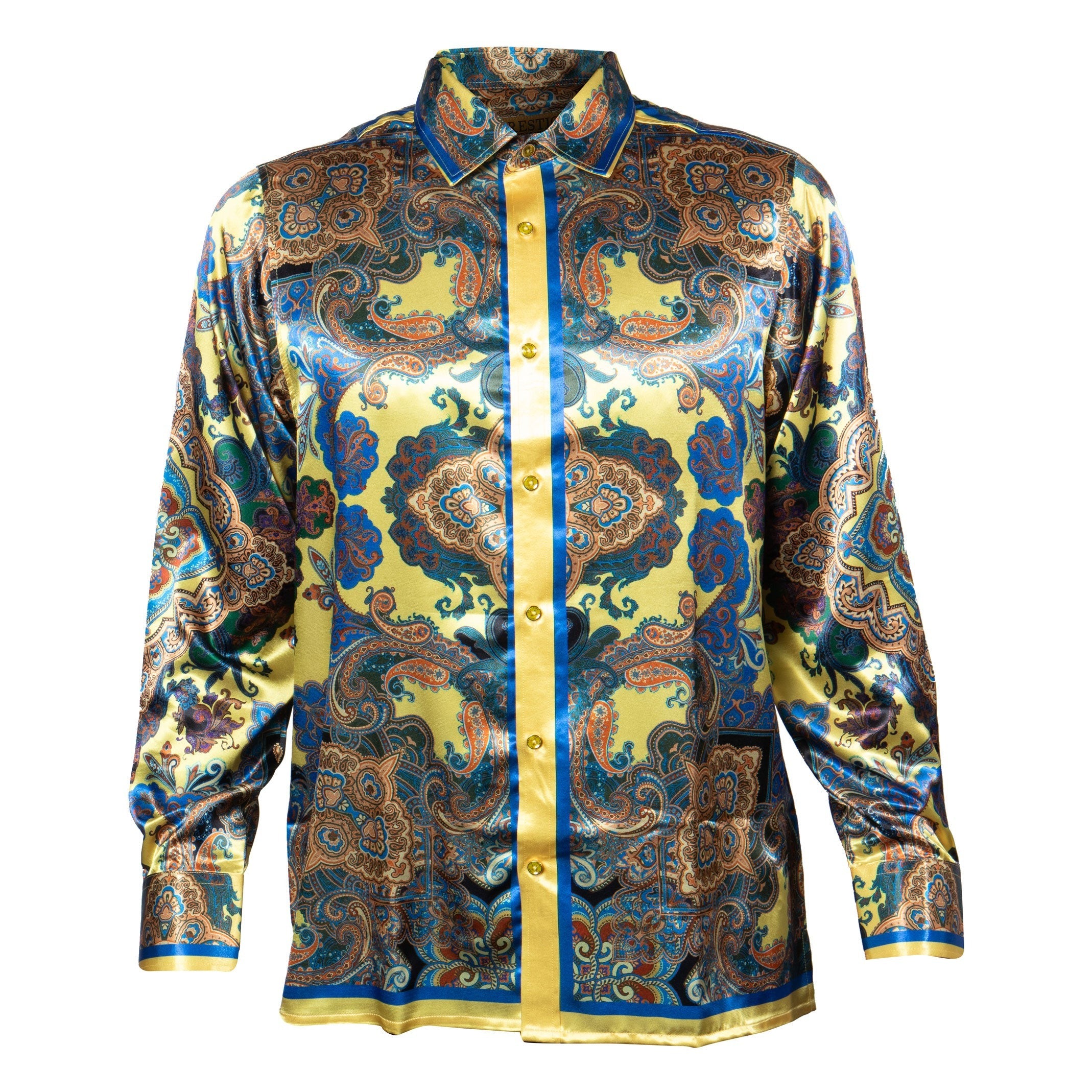 Prestige Canary Paisley Button Up Shirt - Dudes Boutique