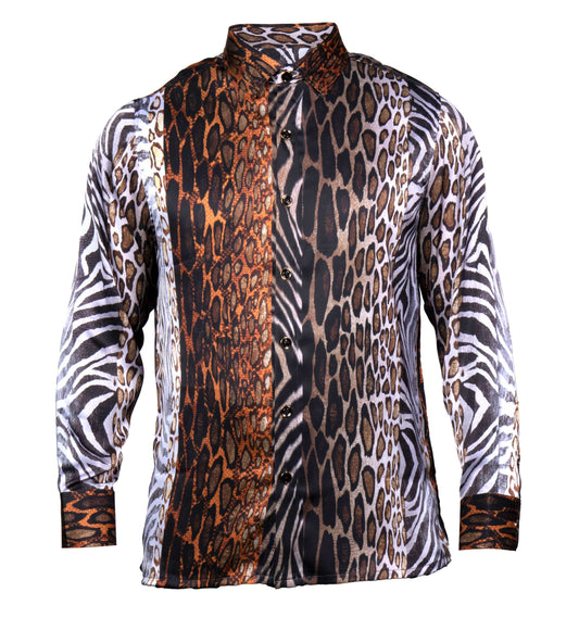 Prestige PR-6650 Brown Dress Shirt