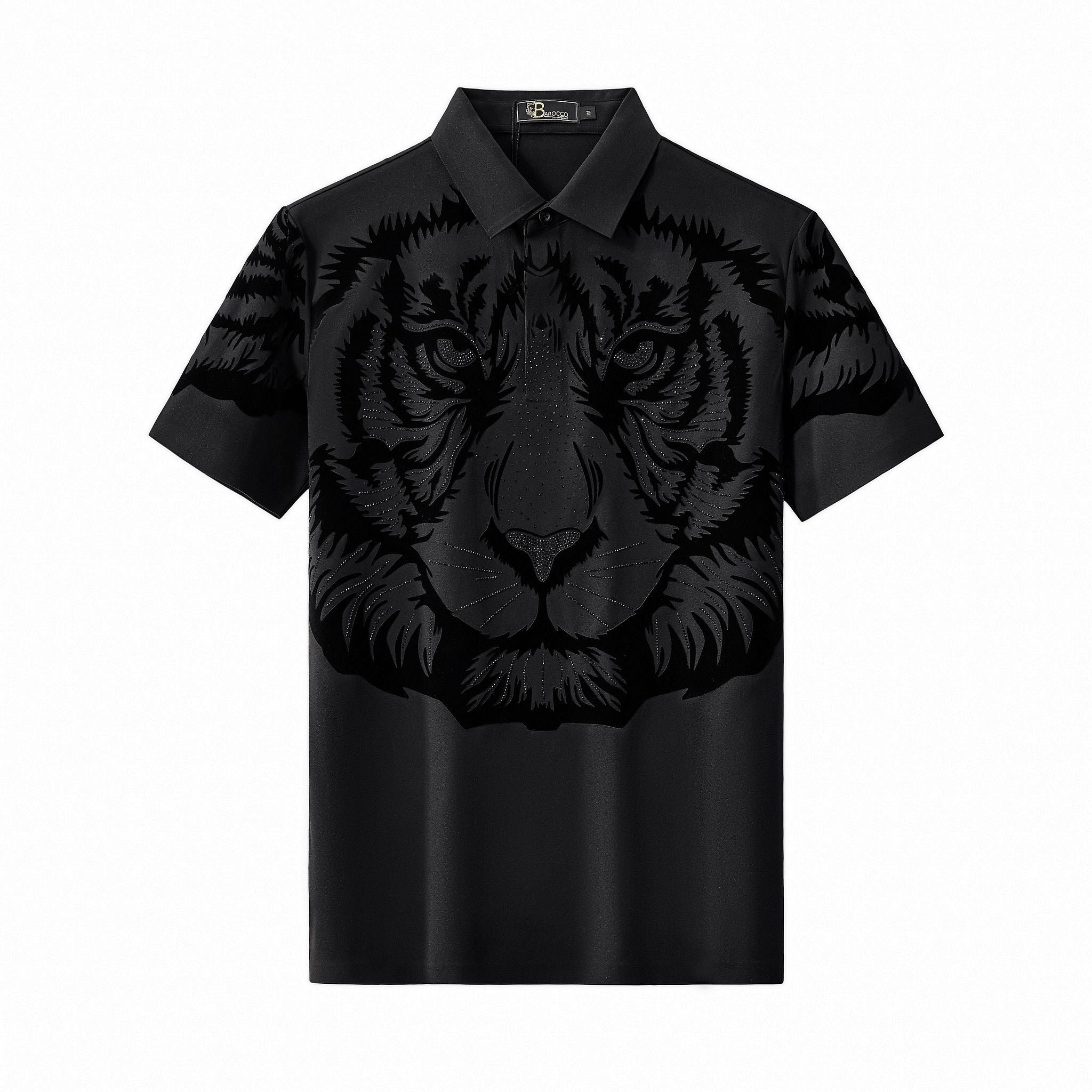 Tiger's Wrath Embellished Polo BLACK – Dudes Boutique