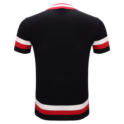 Heritage Stripe Knit Polo BLACK