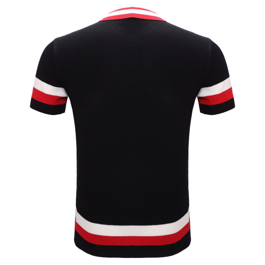 Heritage Stripe Knit Polo BLACK