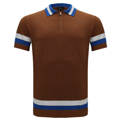 Heritage Stripe Knit Polo KHAKI