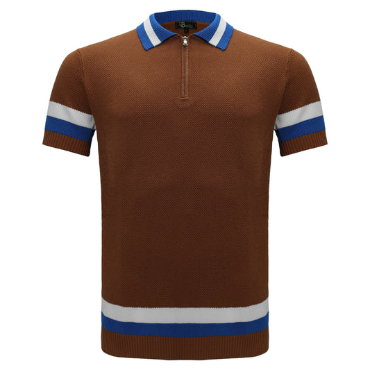 Heritage Stripe Knit Polo KHAKI