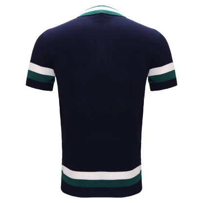 Heritage Stripe Knit Polo NAVY