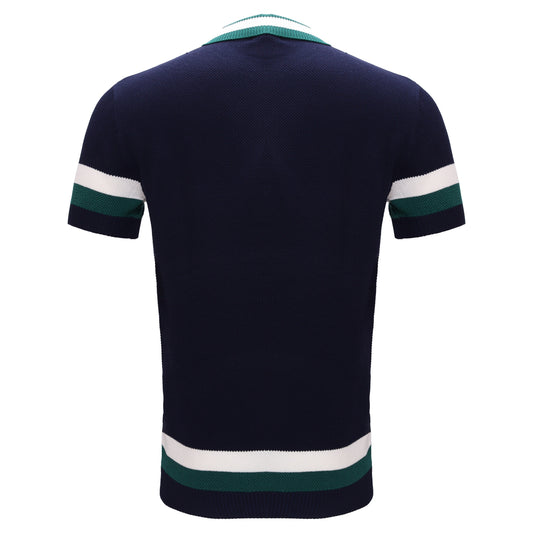 Heritage Stripe Knit Polo NAVY