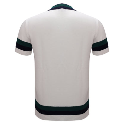 Heritage Stripe Knit Polo WHITE