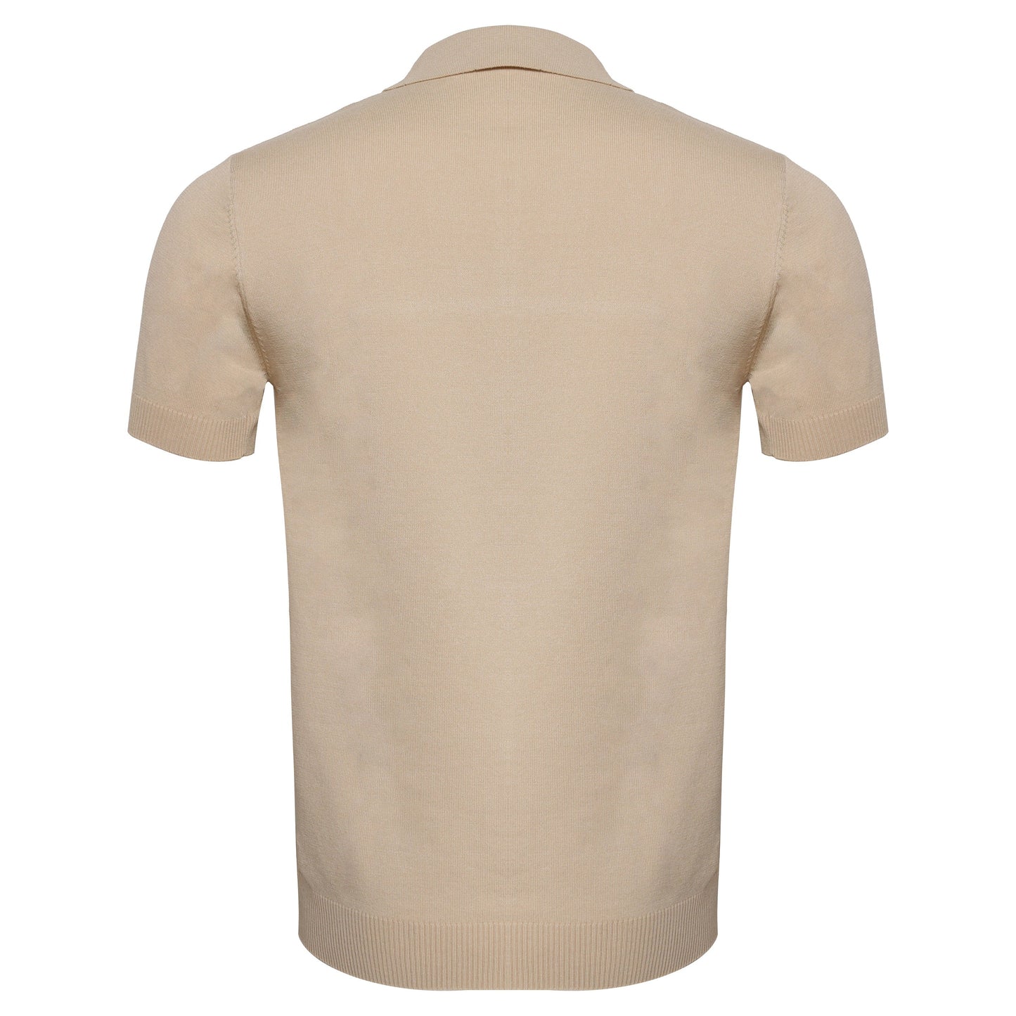 Men's Retro-Inspired Knit Polo Shirt IVORY/NAVY