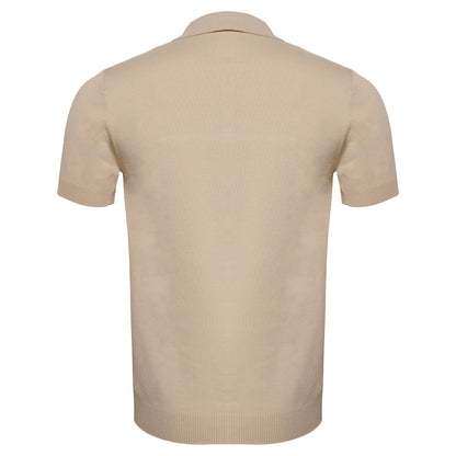 Men's Retro-Inspired Knit Polo Shirt IVORY/NAVY