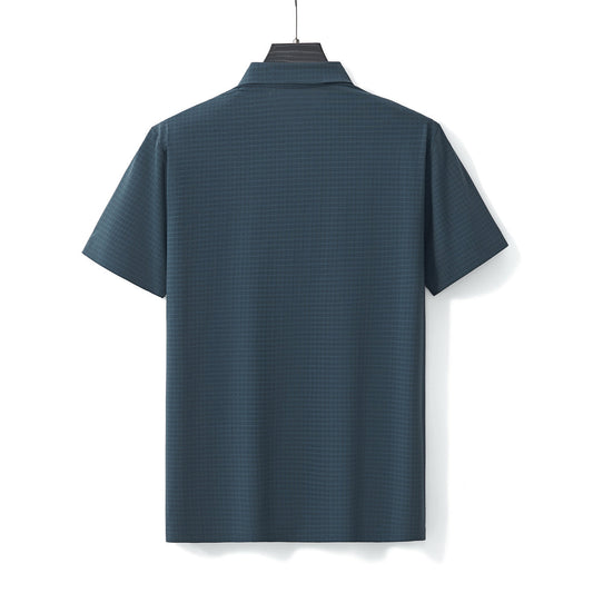 Grid Texture Stitchless Polo PETROL