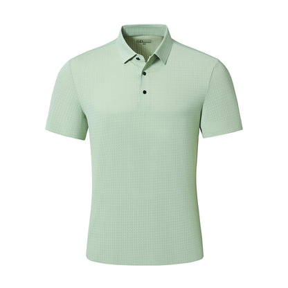 Grid Texture Stitchless Polo PISTACHIO