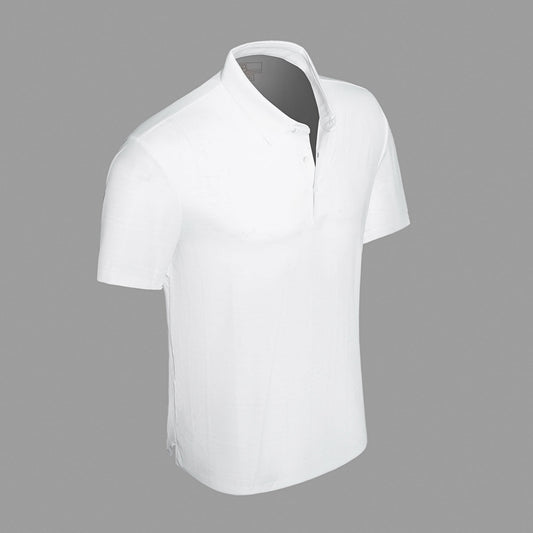 Shadow Plaid Stitchless Men's Polo White