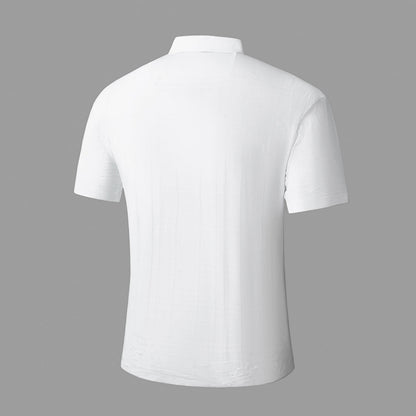 Shadow Plaid Stitchless Men's Polo White