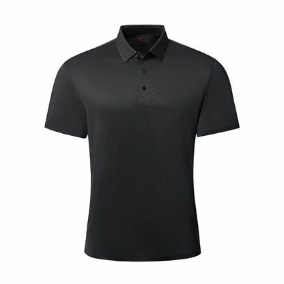 Diagonal Texture Stitchless Men's Polo Black