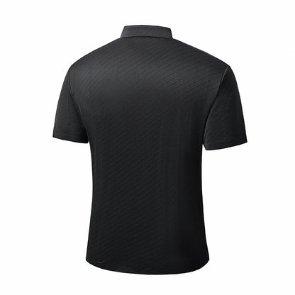 Diagonal Texture Stitchless Men's Polo Black