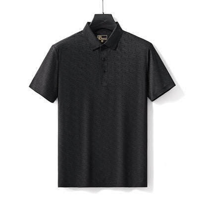 Geo Texture Stitchless Polo BLACK