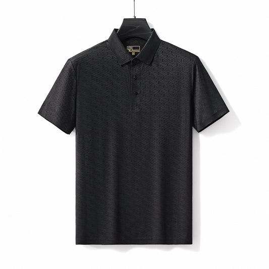 Geo Texture Stitchless Polo BLACK