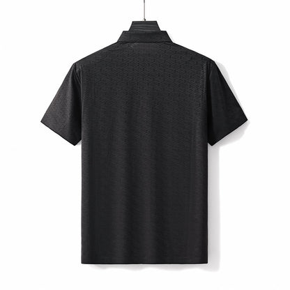 Geo Texture Stitchless Polo BLACK
