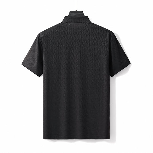 Geo Texture Stitchless Polo BLACK