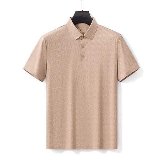 Geo Texture Stitchless Men's Polo Khaki