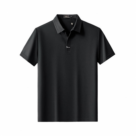 Stride Contrast Collar Polo BLACK