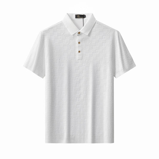 Seamless Check Texture Polo WHITE