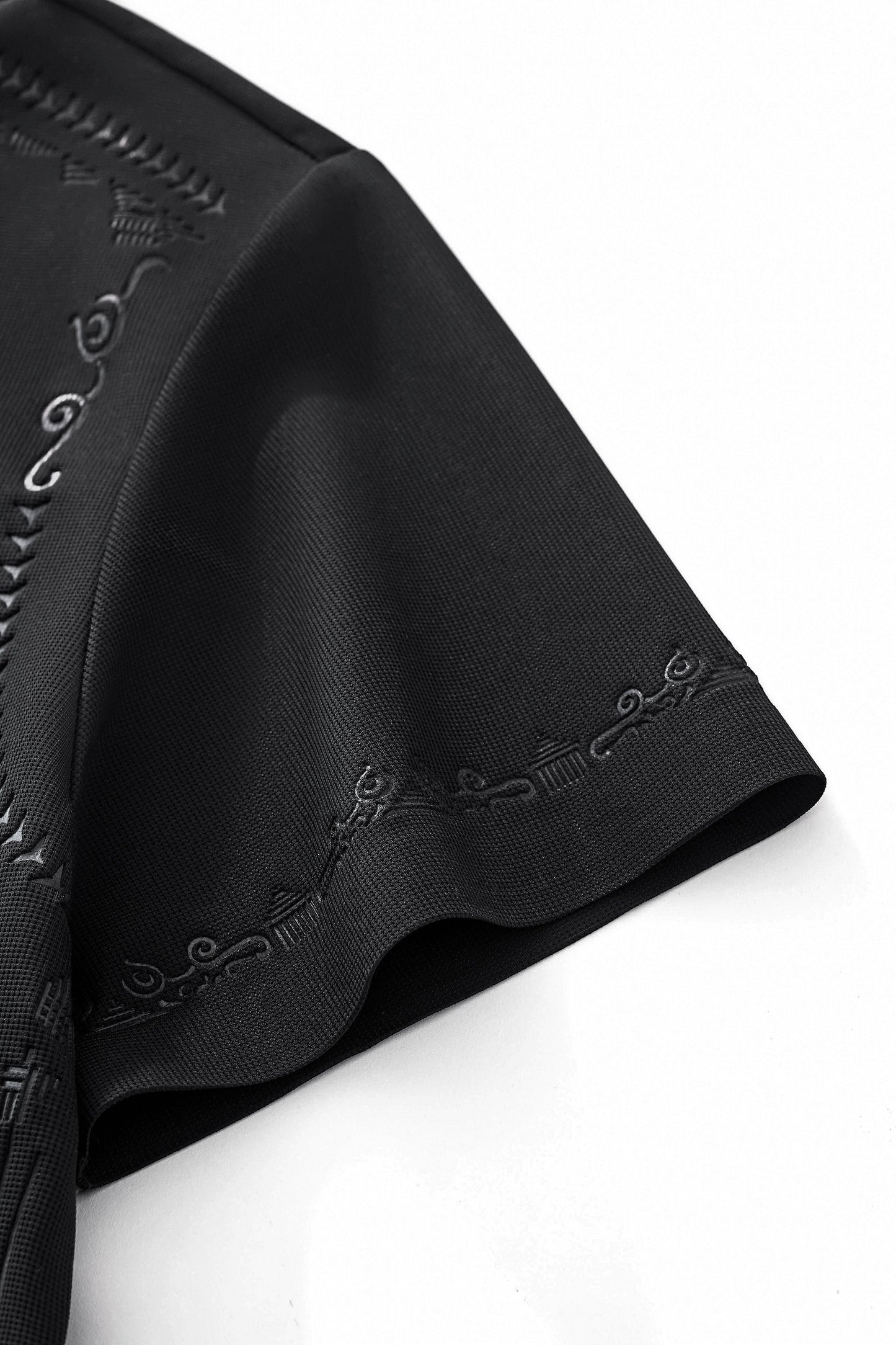 Ornate Trim Polo BLACK