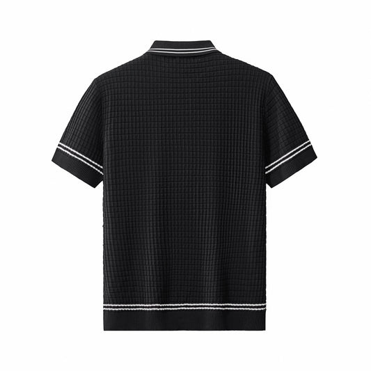 Refined Motion Knit Polo BLACK