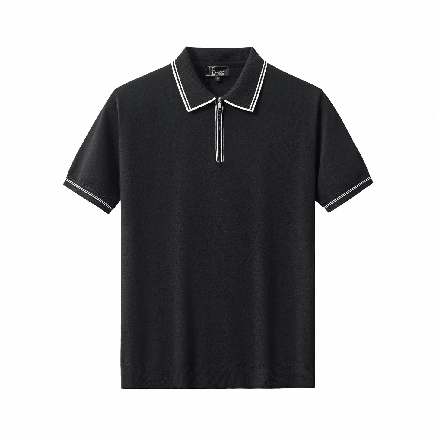 Urban Pulse Knit Zip Polo BLACK