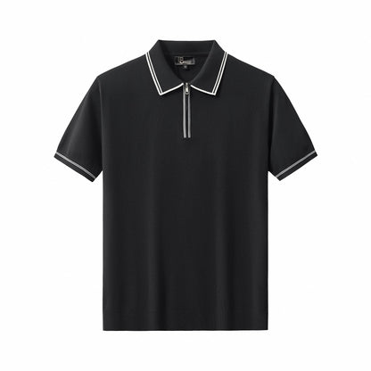 Urban Pulse Knit Zip Polo BLACK