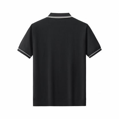 Urban Pulse Knit Zip Polo BLACK