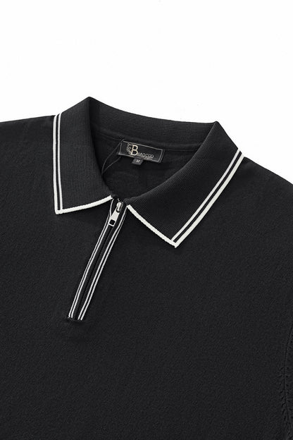 Urban Pulse Knit Zip Polo BLACK