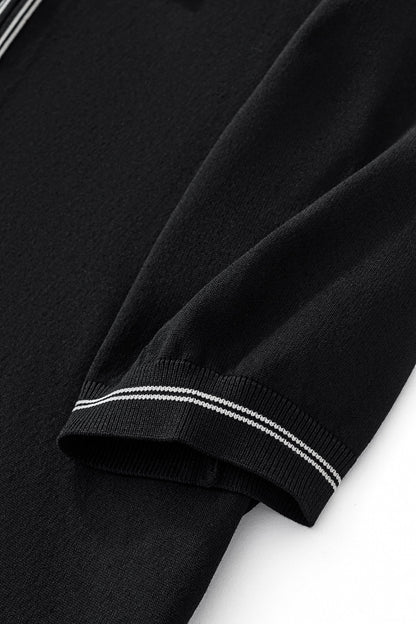 Urban Pulse Knit Zip Polo BLACK
