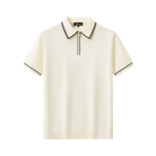 Urban Pulse Zip Knit Polo IVORY