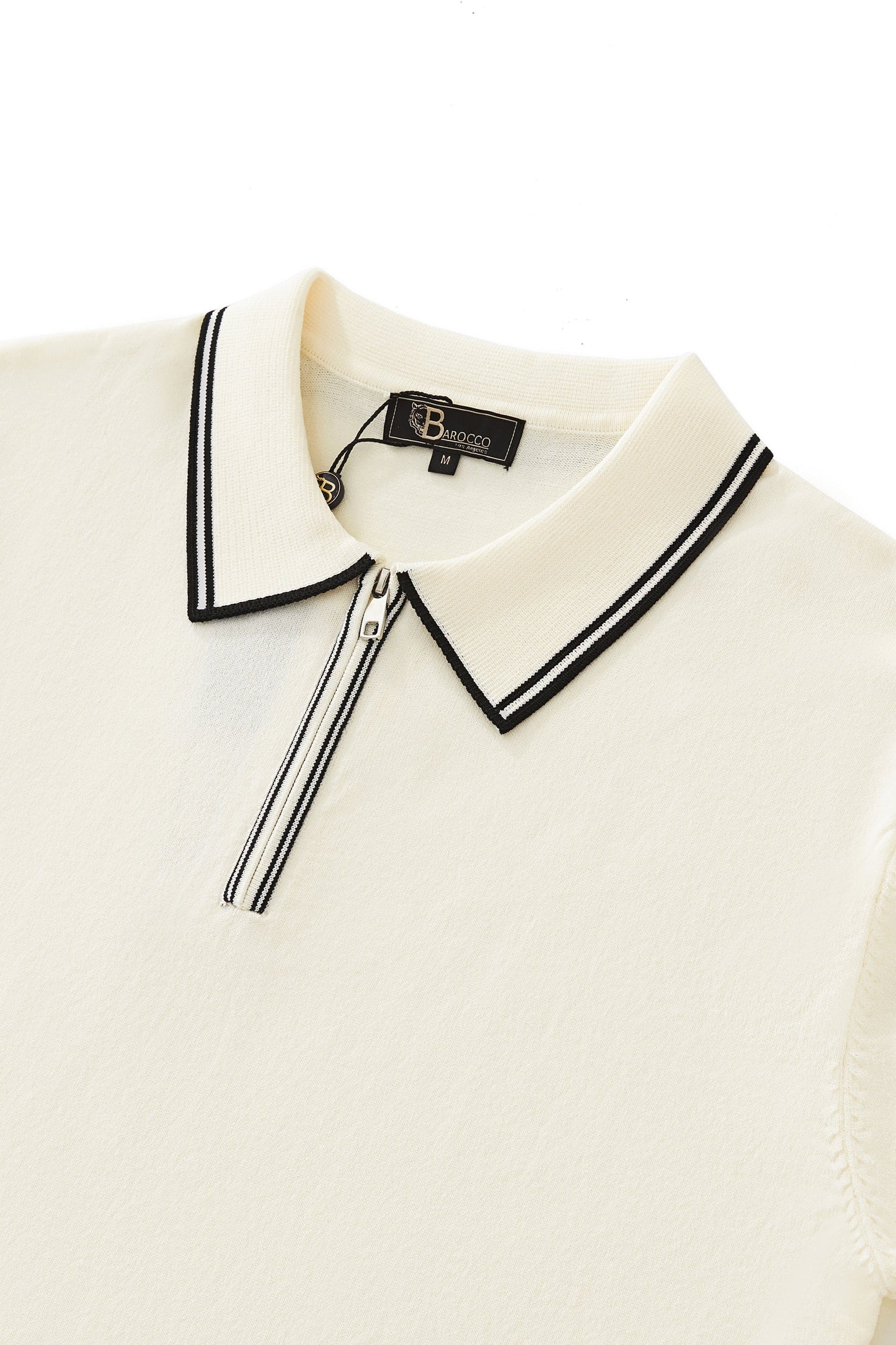 Urban Pulse Zip Knit Polo IVORY