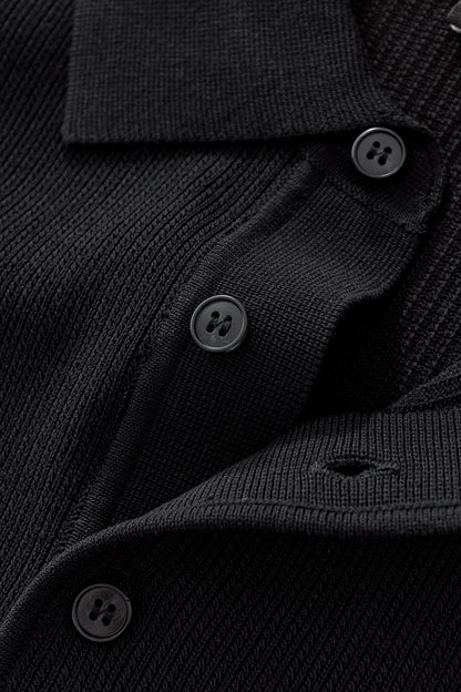 Refined Motion Knit Polo BLACK