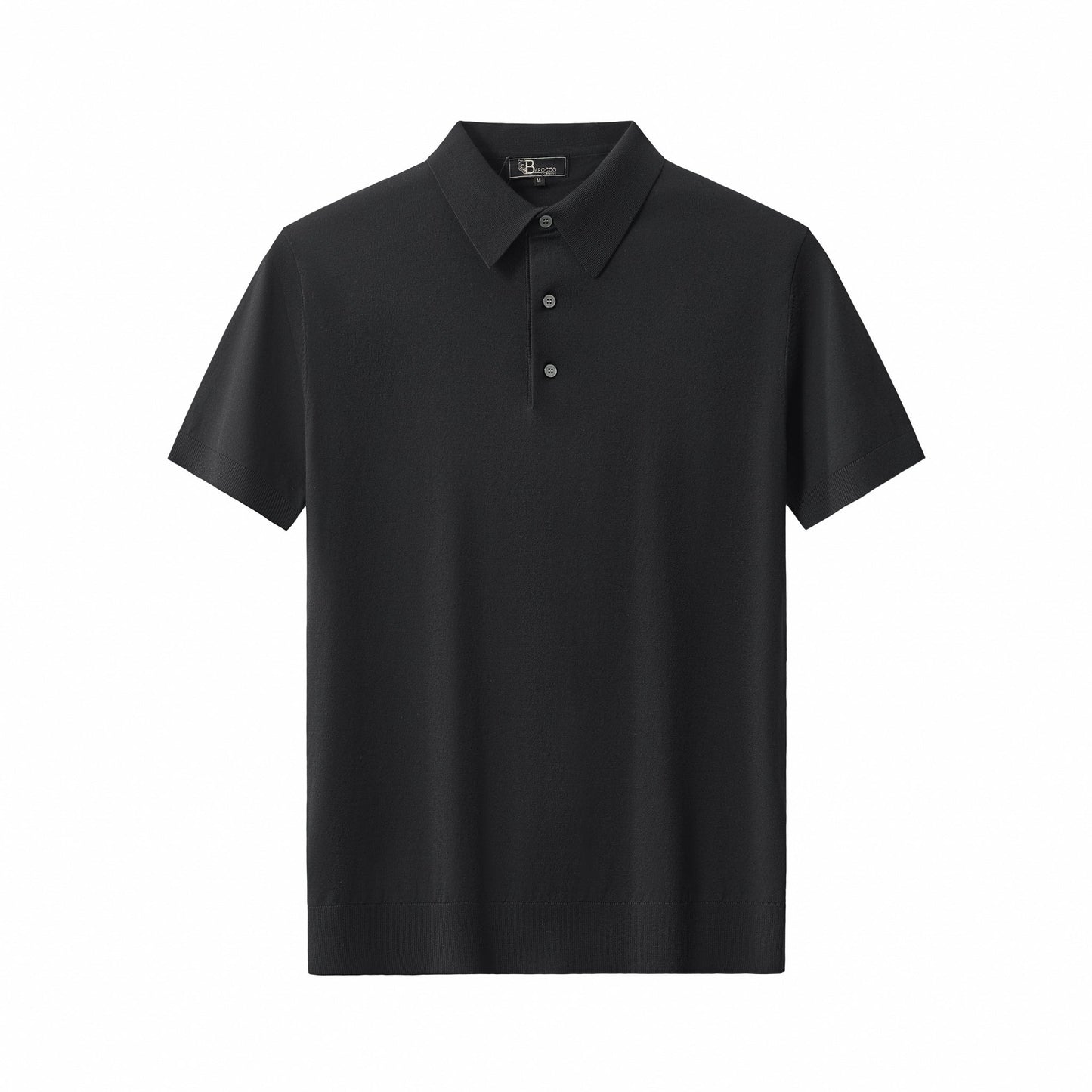 Everyday Luxe Knit Polo BLACK