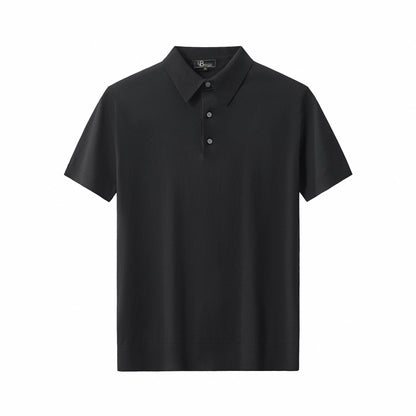 Everyday Luxe Knit Polo BLACK