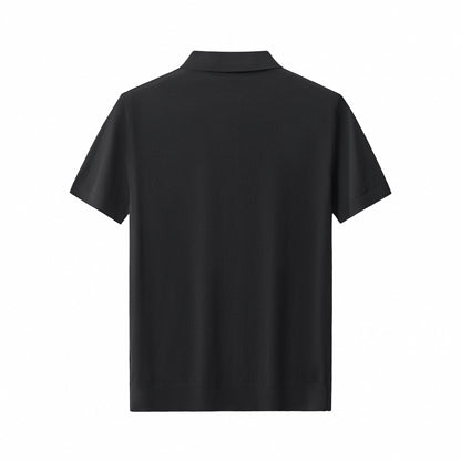 Everyday Luxe Knit Polo BLACK