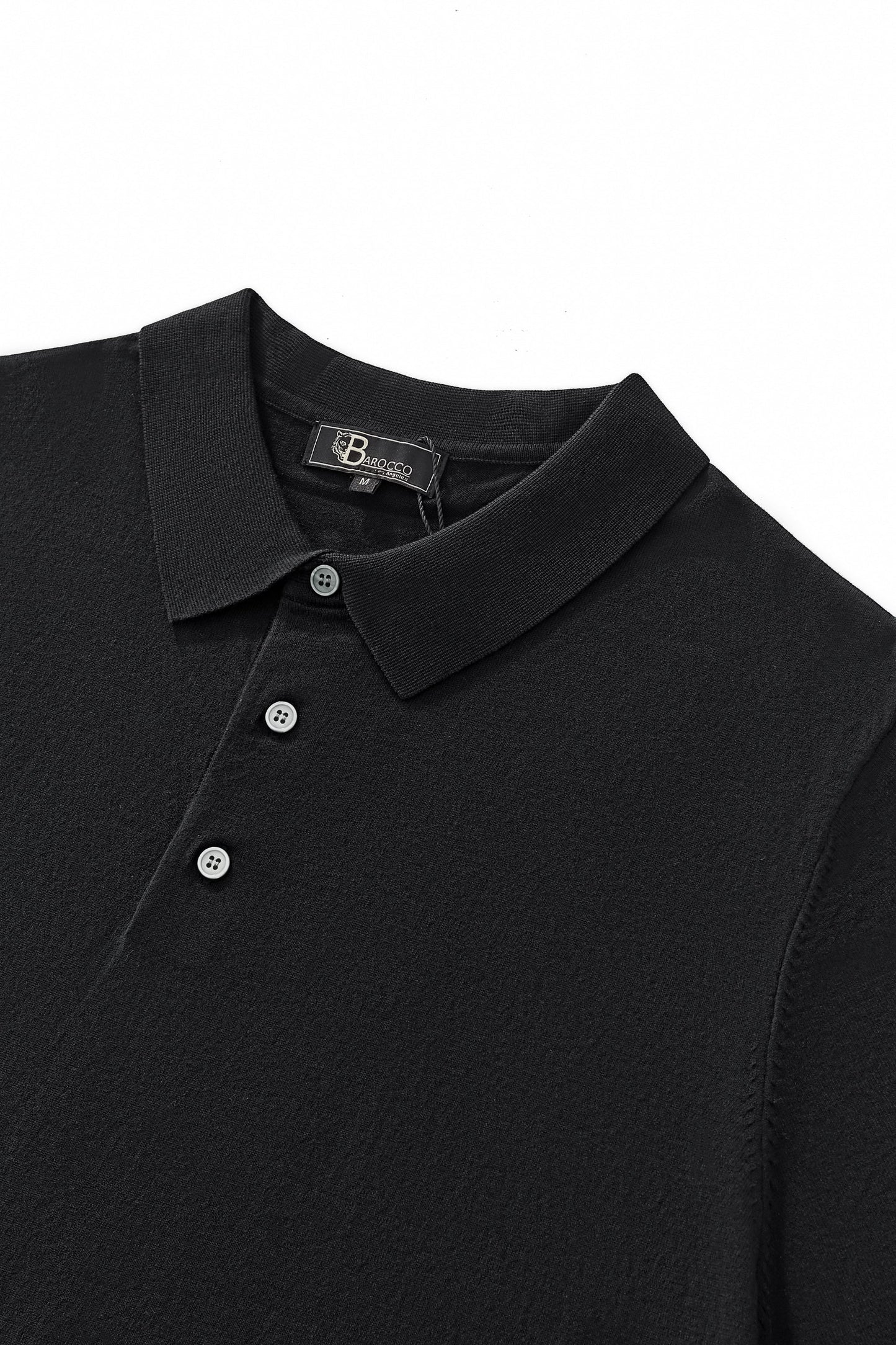 Everyday Luxe Knit Polo BLACK