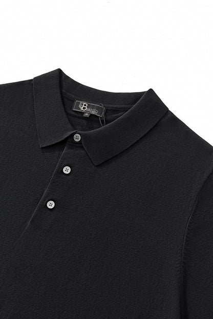 Everyday Luxe Knit Polo BLACK