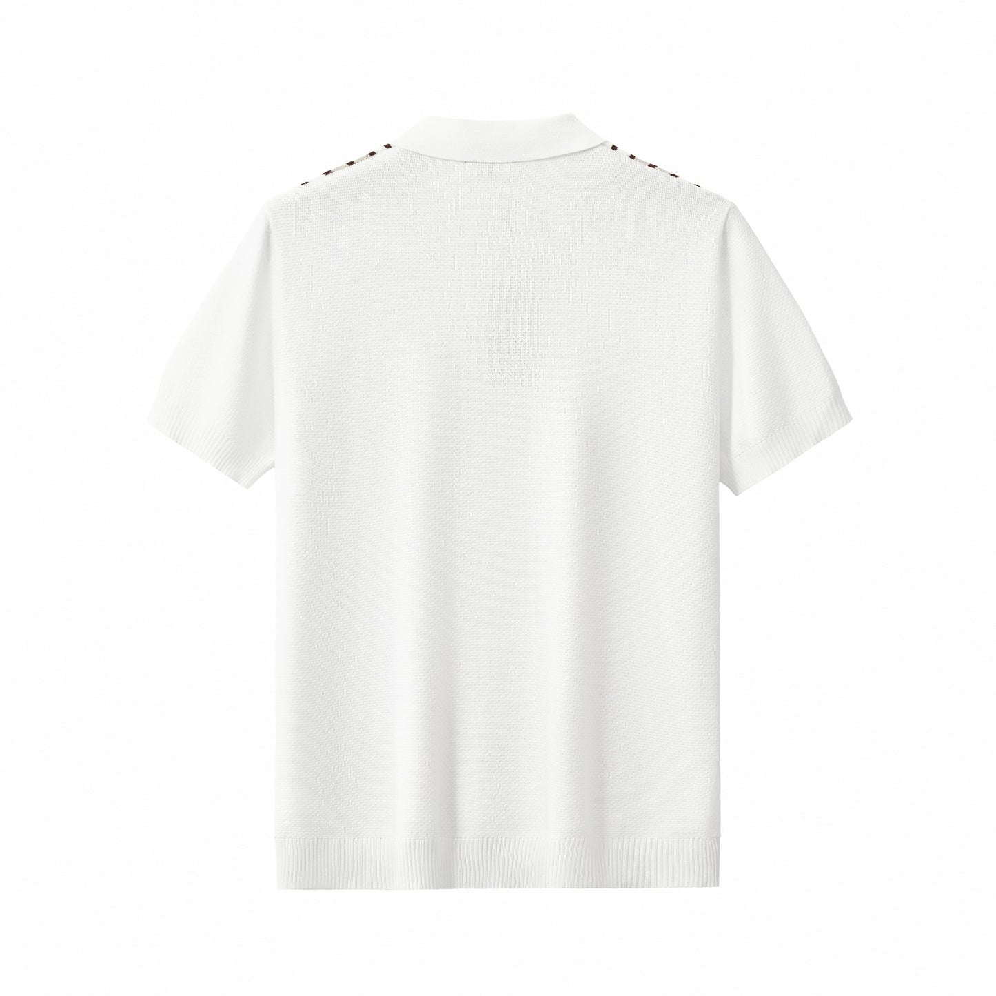 Retro Stripe Zip Knit Polo BLACK/KHAKI
