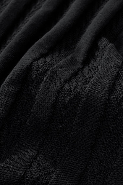 MetroLine Button Knit Polo BLACK