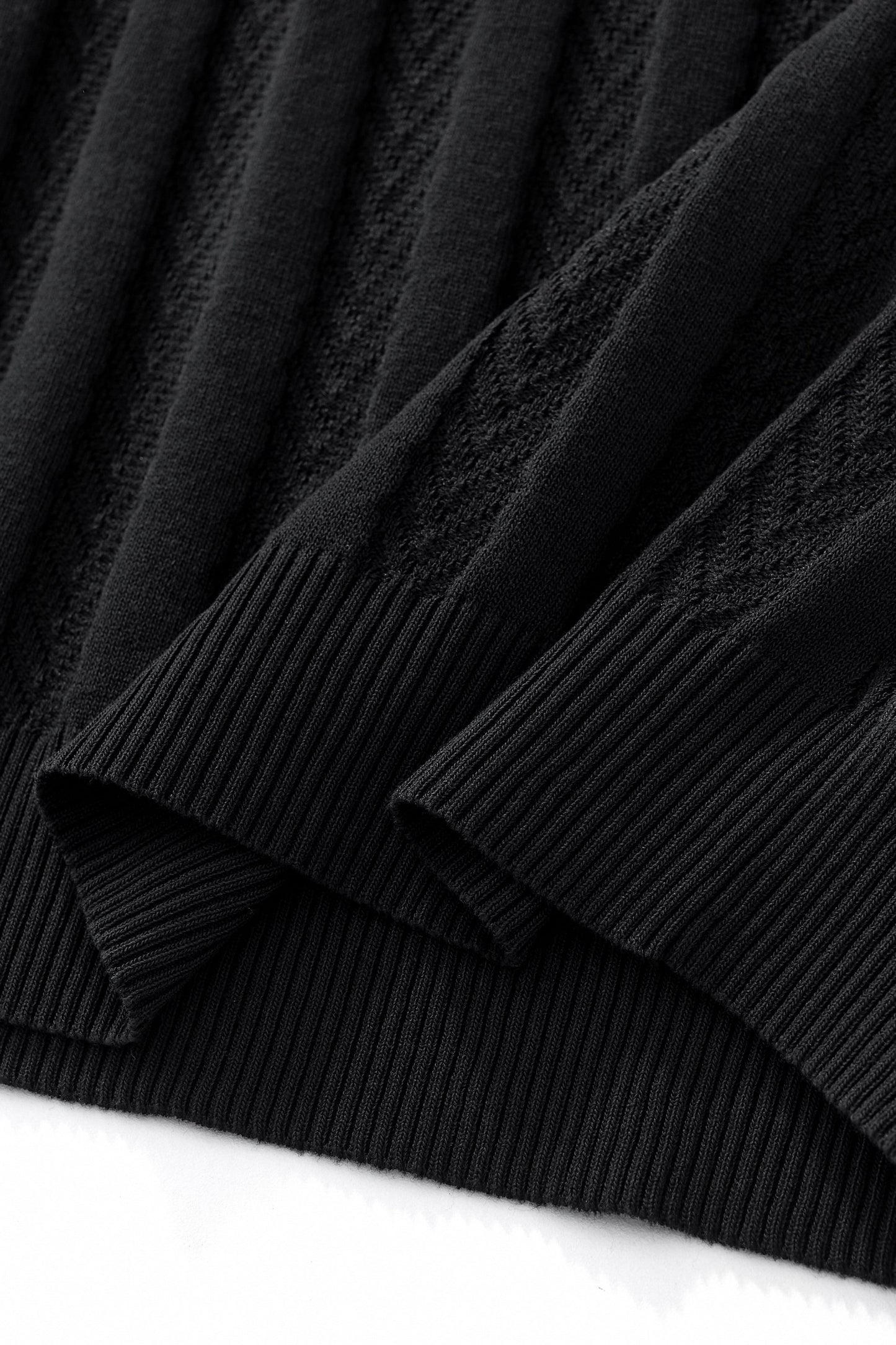 MetroLine Button Knit Polo BLACK