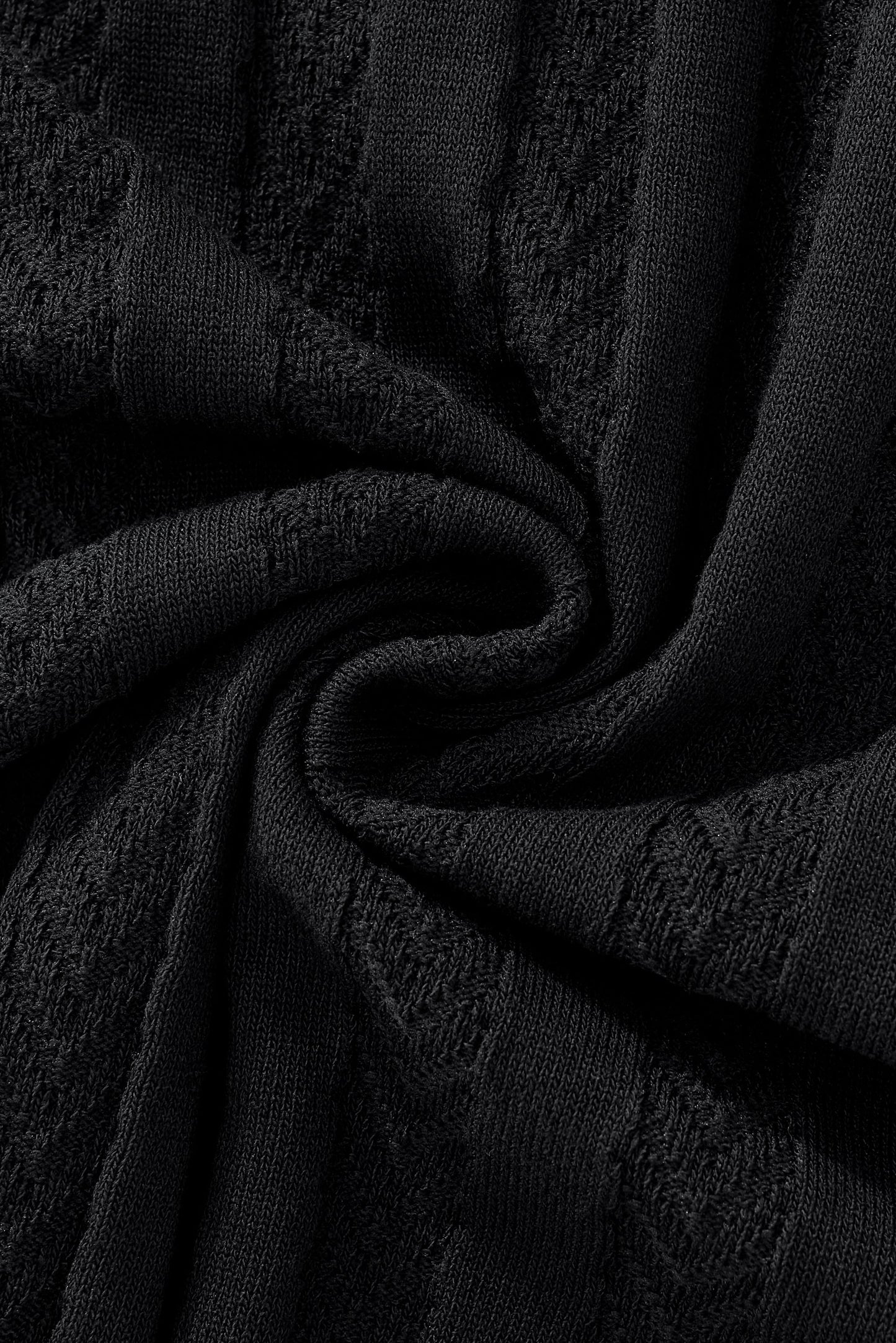 MetroLine Button Knit Polo BLACK