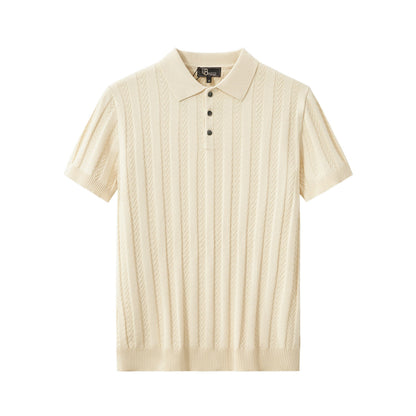 MetroLine Button Knit Polo KHAKI